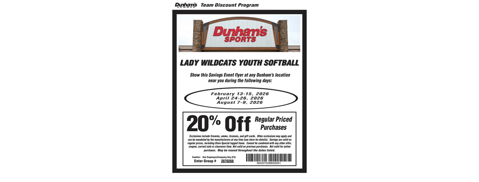 20% off Dunham's Sporting Goods 